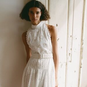 Zara embroidery maxi dress